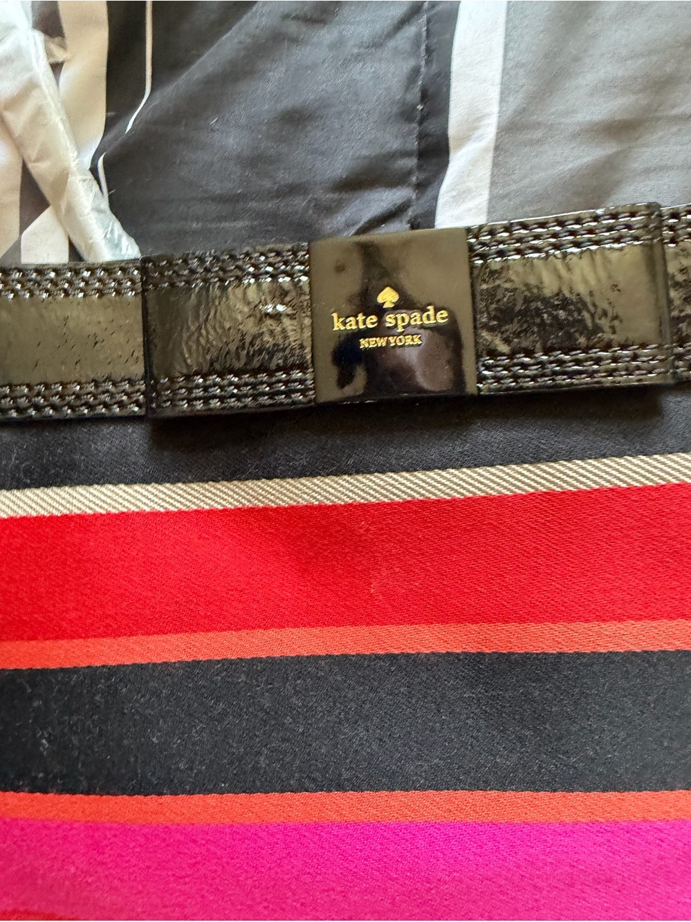 kate spade striped handbags in pink, red and black - Picture 3 of 8